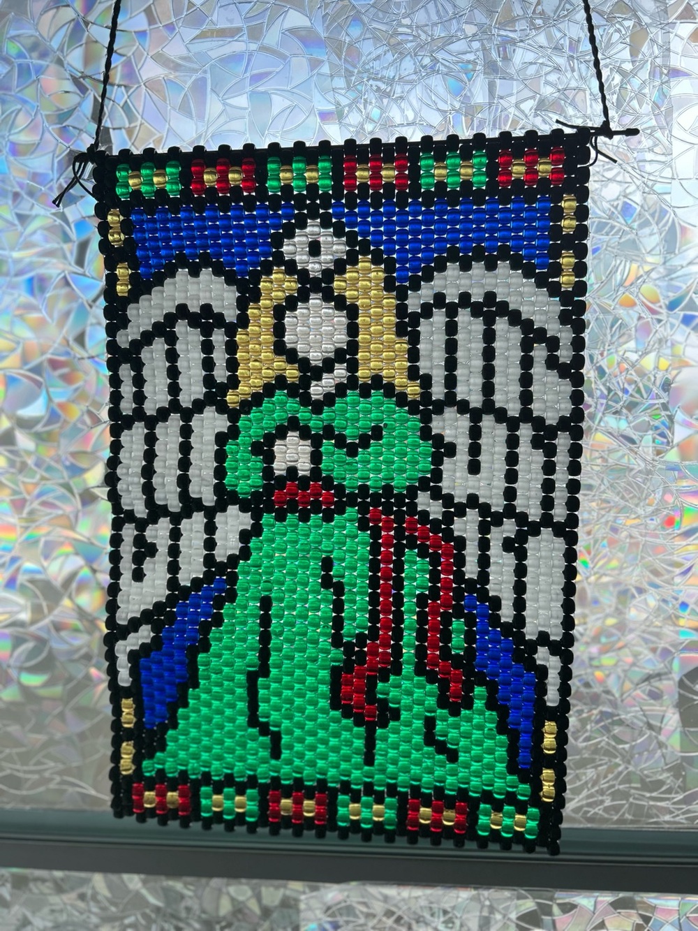 Handmade Christmas Angel Beaded Wall Hanging